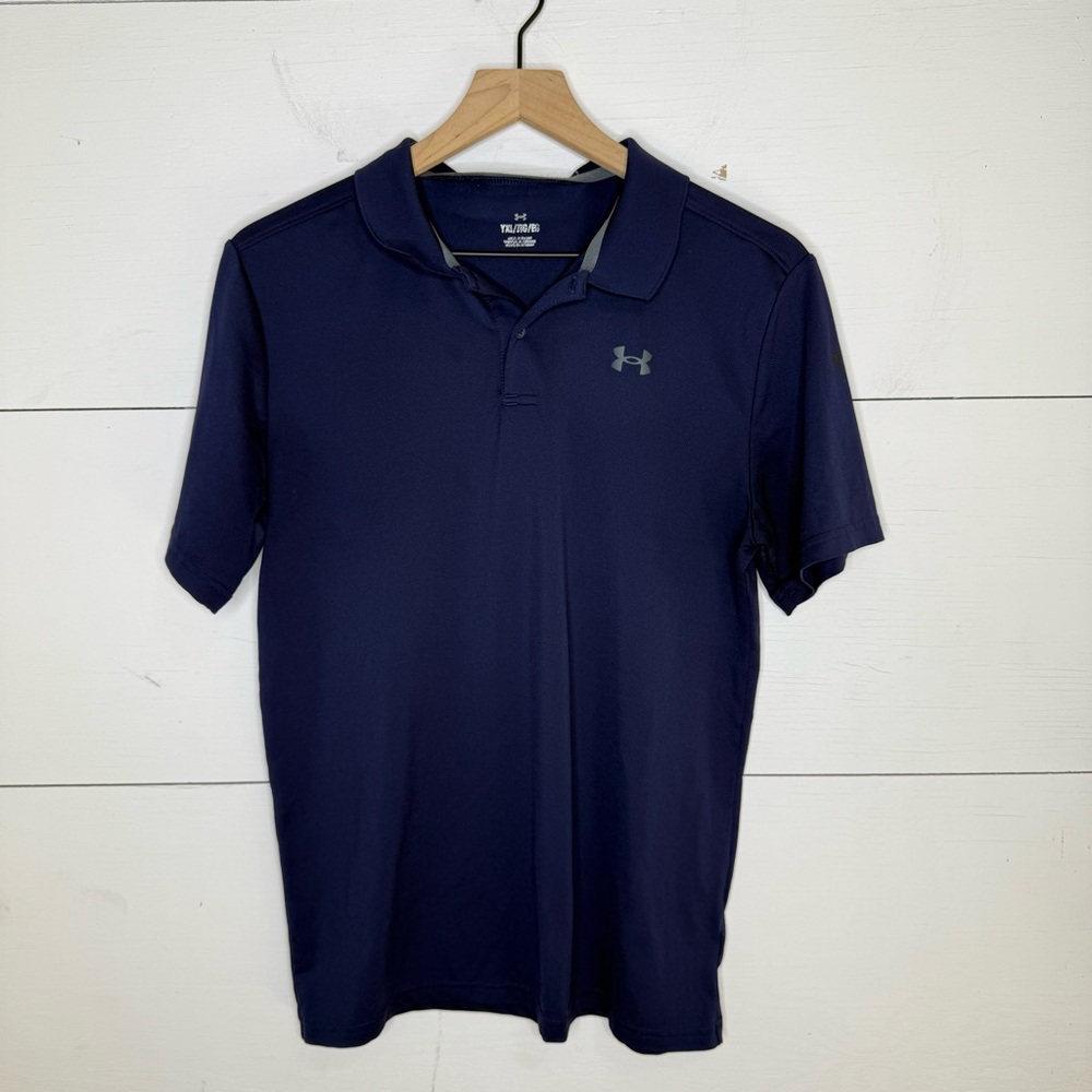 Under Armour • Youth Dark Blue Dri-Fit Polo Shirt Size XL